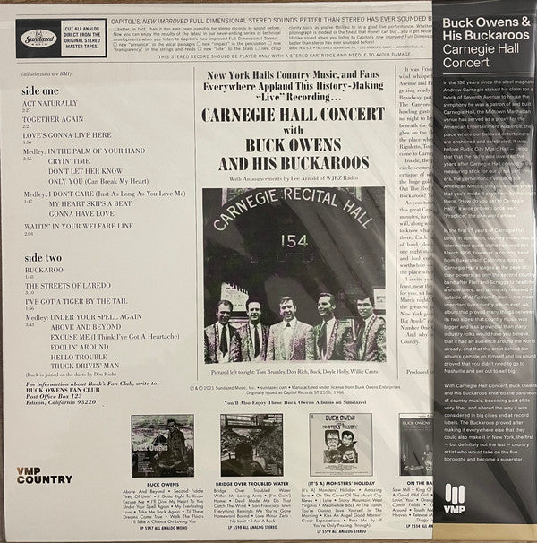 Buck Owens And His Buckaroos : Carnegie Hall Concert (LP, Album, Club, RE, RM, 180)