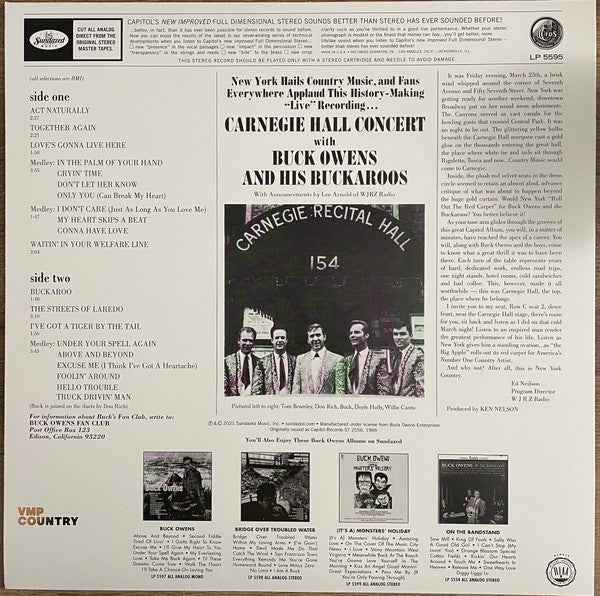 Buck Owens And His Buckaroos : Carnegie Hall Concert (LP, Album, Club, RE, RM, 180)