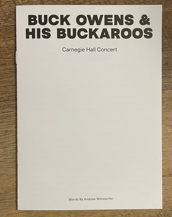 Buck Owens And His Buckaroos : Carnegie Hall Concert (LP, Album, Club, RE, RM, 180)