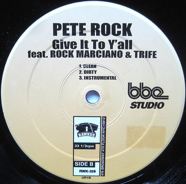 Pete Rock : Nothin' Lesser / Give It To Y'all (12")