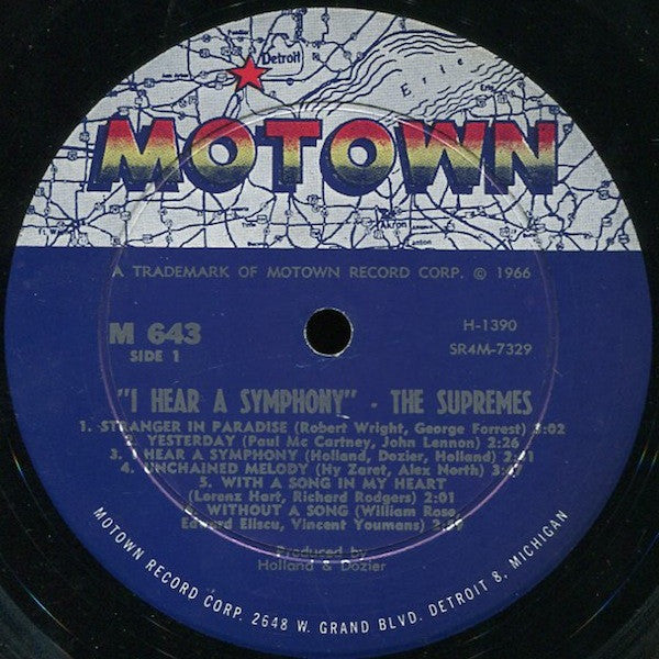 The Supremes : I Hear A Symphony (LP, Album, Mono)
