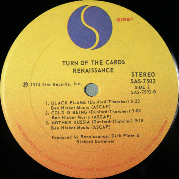 Renaissance (4) : Turn Of The Cards (LP, Album, PRC)