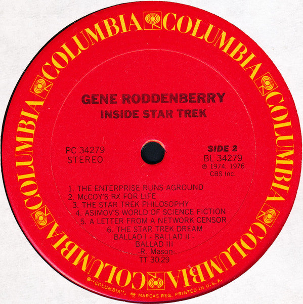Gene Roddenberry : Inside Star Trek (LP, Album, San)