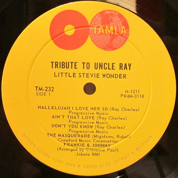 Little Stevie Wonder* : Tribute To Uncle Ray (LP, Album, Mono, RP)