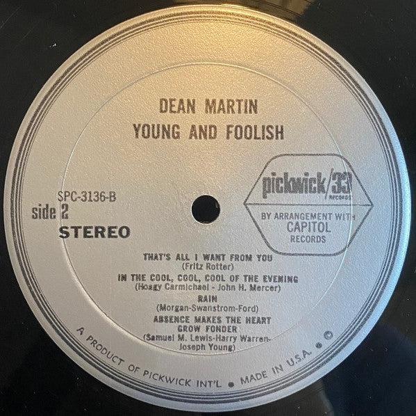 Dean Martin : Young & Foolish (LP, Comp, Ele)