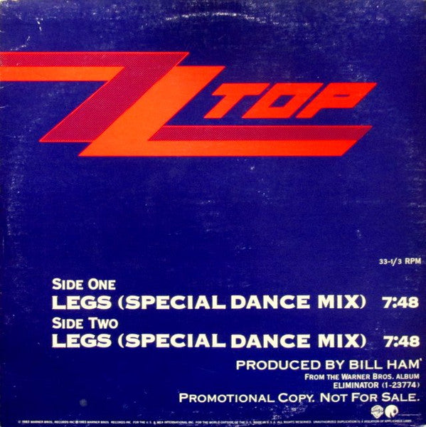 ZZ Top : Legs (Special Dance Mix) (12", Promo)