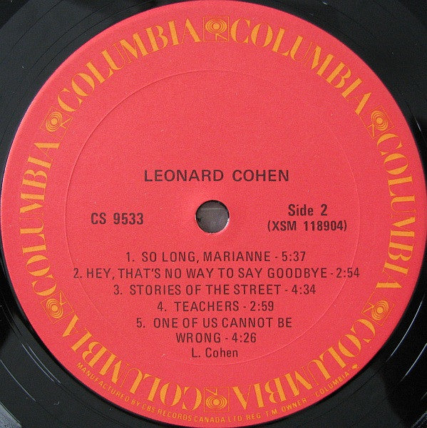 Leonard Cohen : Songs Of Leonard Cohen (LP, Album, RP)