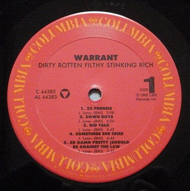Warrant : Dirty Rotten Filthy Stinking Rich (LP, Album)