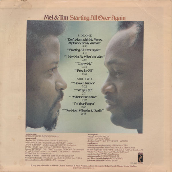 Mel & Tim : Starting All Over Again (LP, Album, Mon)