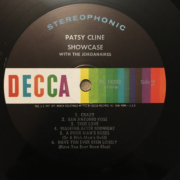 Patsy Cline : Showcase With The Jordanaires (LP, Album, RE, RP, Pin)