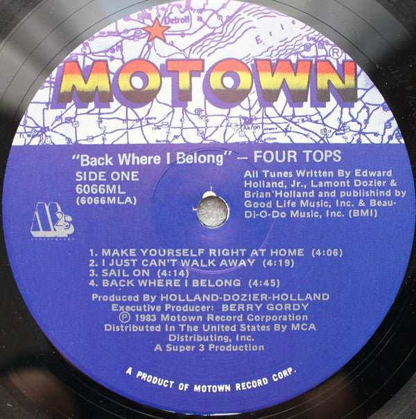 Four Tops : Back Where I Belong (LP, Album)