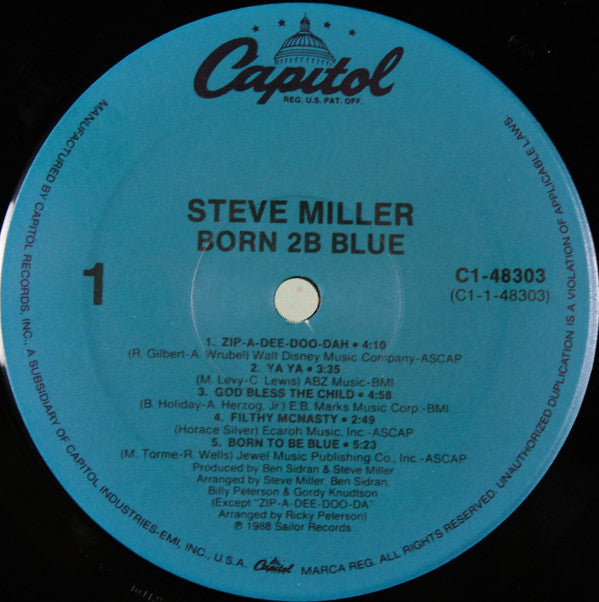 Steve Miller : Born 2B Blue (LP, Album)