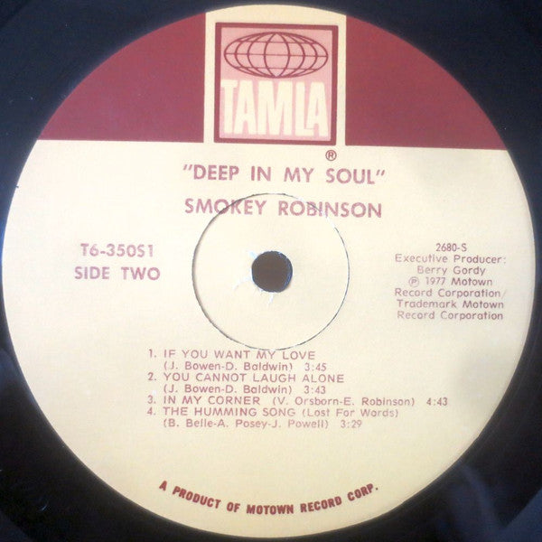 Smokey Robinson : Deep In My Soul (LP, Album)