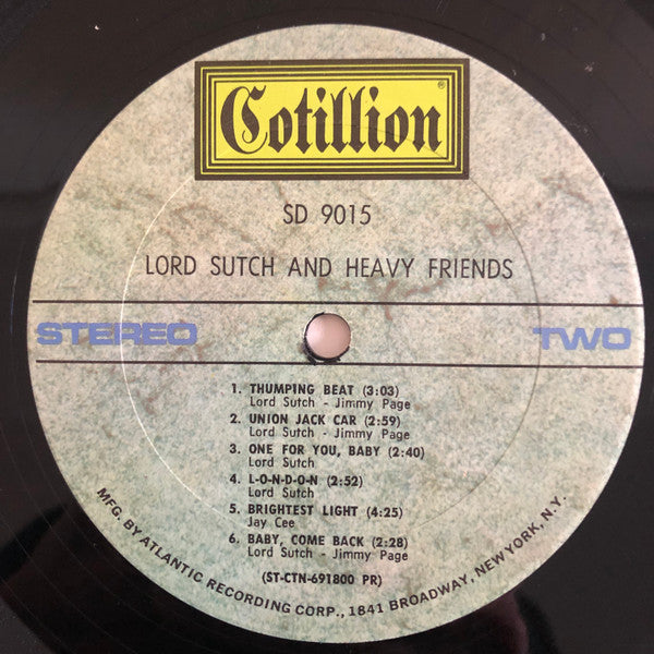 Lord Sutch And Heavy Friends : Lord Sutch And Heavy Friends (LP, Album, Pre)