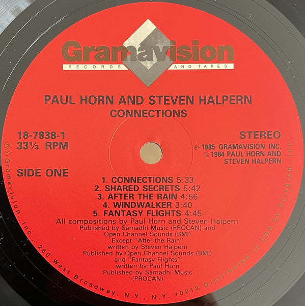 Paul Horn / Steven Halpern : Connections (LP, Album)