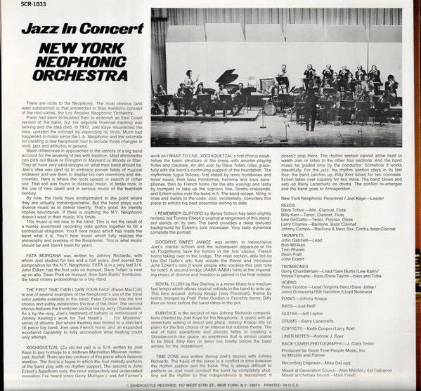 New York Neophonic Orchestra : Jazz In Concert (LP, Album)