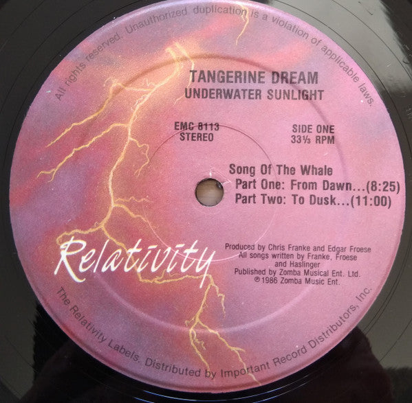 Tangerine Dream : Underwater Sunlight (LP, Album)