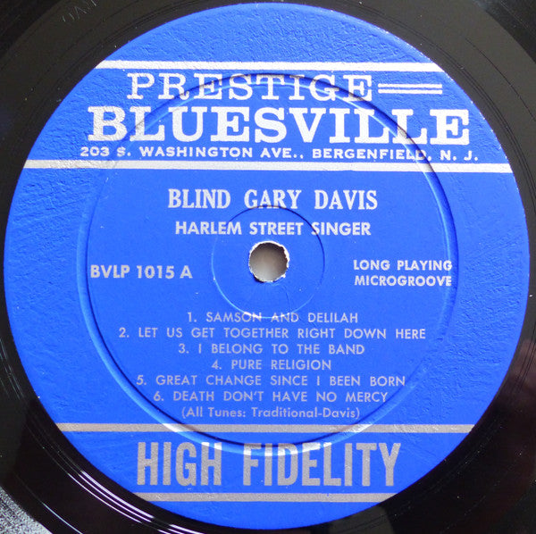 Blind Gary Davis : Harlem Street Singer (LP, Album, Mono)