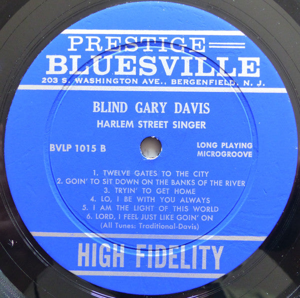 Blind Gary Davis : Harlem Street Singer (LP, Album, Mono)