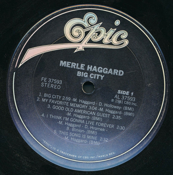 Merle Haggard : Big City (LP, Album, Ter)