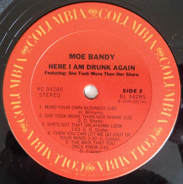 Moe Bandy : Here I Am Drunk Again (LP, Album, Ter)