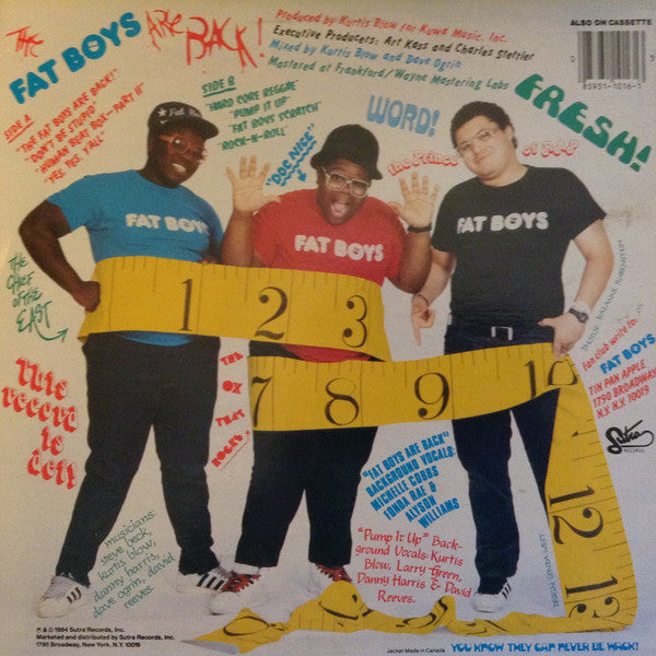 Fat Boys : The Fat Boys Are Back (LP, Album, Hub)