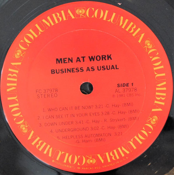 Men At Work : Business As Usual (LP, Album, Car)