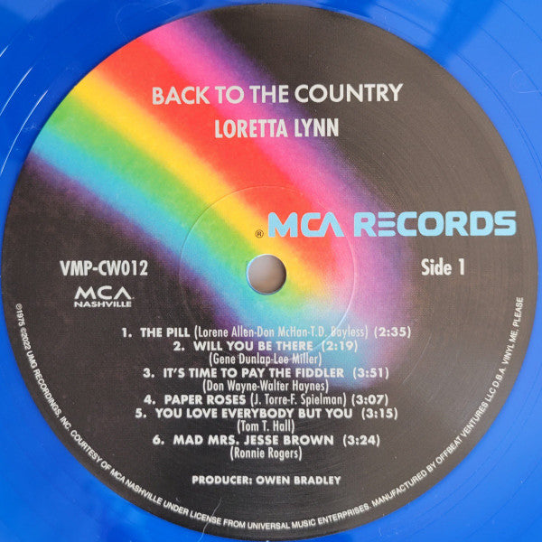 Loretta Lynn : Back to the Country (LP, Album, Club, RE, RM, Blu)