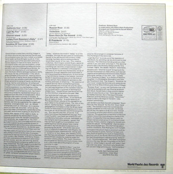 Gerald Wilson Orchestra : California Soul (LP, Album, Gat)