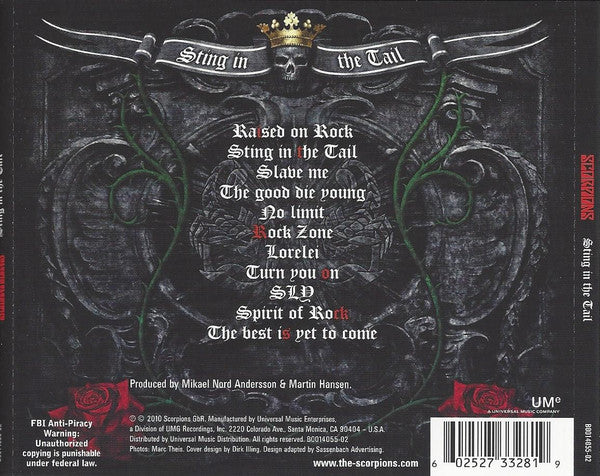 Scorpions : Sting In The Tail (CD, Album)