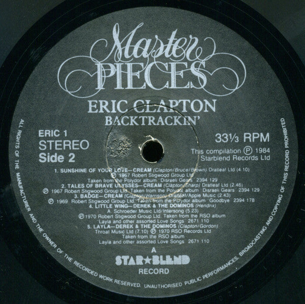Eric Clapton : Backtrackin' (22 Tracks Spanning The Career Of A Rock Legend) (2xLP, Comp)