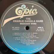 The Charlie Daniels Band : Midnight Wind (LP, Album, RP, Pit)
