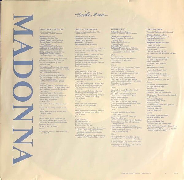 Madonna : True Blue (LP, Album, All)