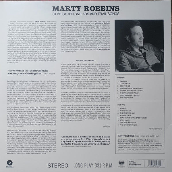 Marty Robbins : Gunfighter Ballads And Trail Songs (LP, Album, RE, 180)