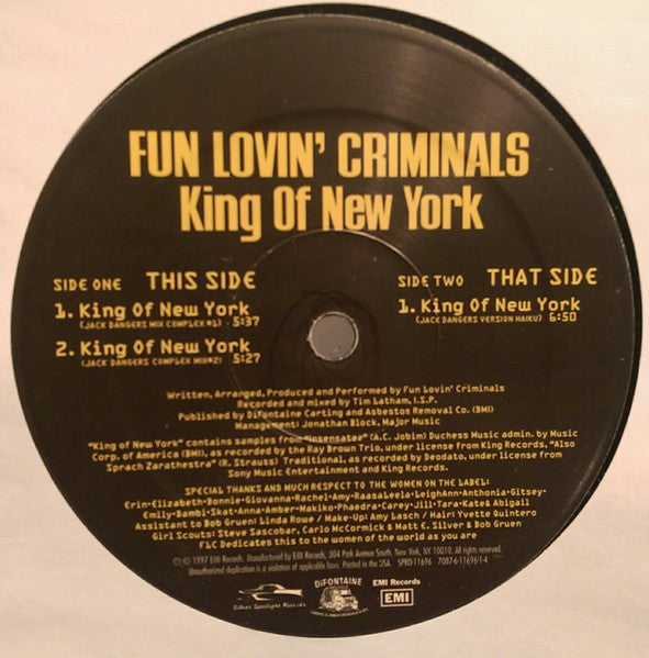 Fun Lovin' Criminals : King Of New York (12")