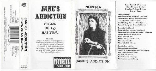 Jane's Addiction : Ritual De Lo Habitual (Cass, Album, RE, Whi)