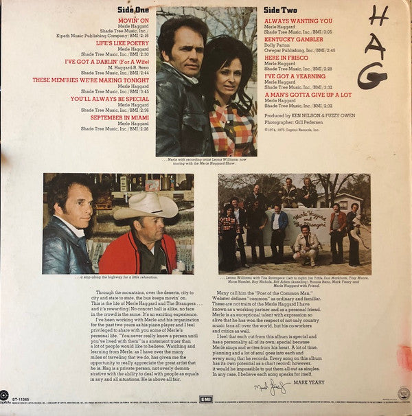 Merle Haggard And The Strangers (5) : Keep Movin' On (LP, Album, Win)