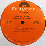 Rory Gallagher : Rory Gallagher Live! (LP, Album, Scr)