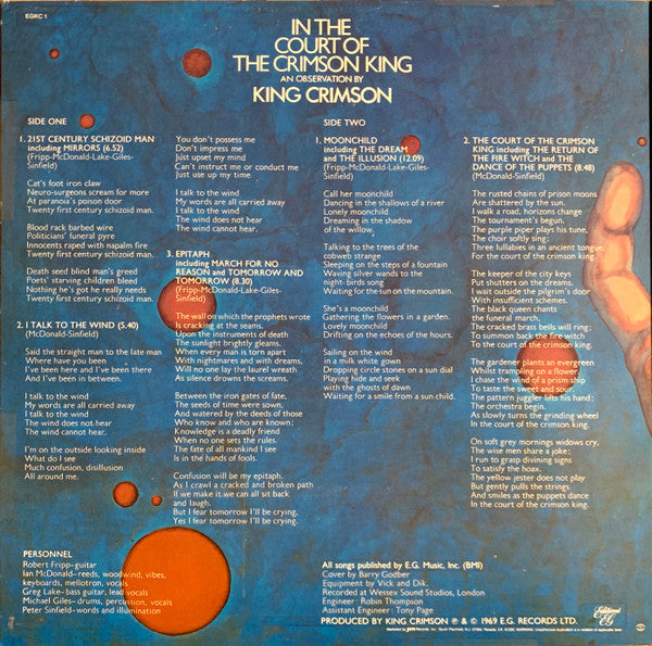 King Crimson : In The Court Of The Crimson King (LP, Album, RE, RM, Hal)