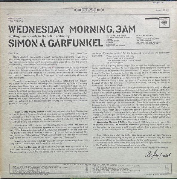 Simon & Garfunkel : Wednesday Morning, 3 A.M. (LP, Album, RE, Ter)
