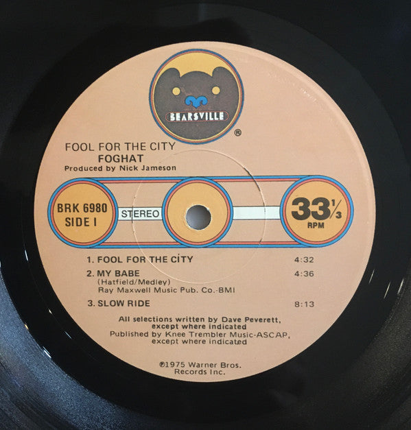 Foghat : Fool For The City (LP, Album, RE, Jac)