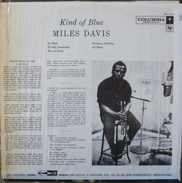 Miles Davis : Kind Of Blue (LP, Album, RE, RP)