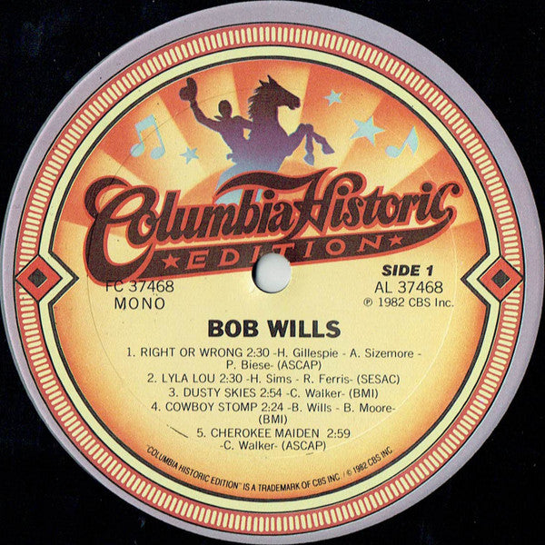 Bob Wills : Bob Wills (LP, Album, Comp, Mono)