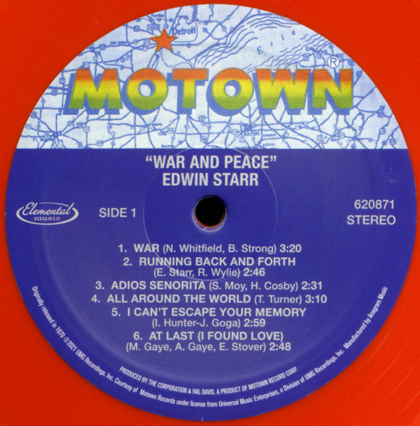 Edwin Starr : War And Peace (LP, Album, Ltd, RE, Ora)