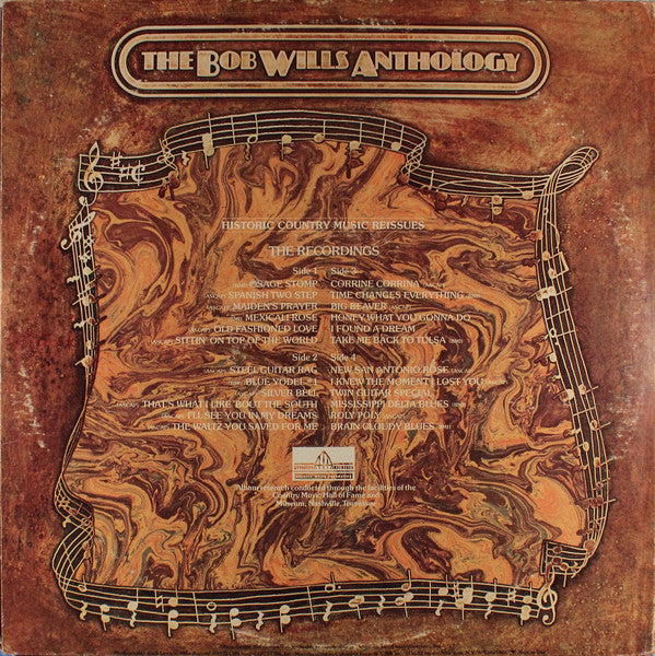 Bob Wills & His Texas Playboys : The Bob Wills Anthology (2xLP, Album, Comp, Mono, Ter)