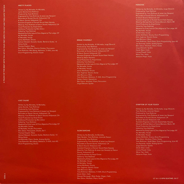 Aly & AJ : A Touch Of The Beat Gets You Up On Your Feet Gets You Out And Then Into The Sun (LP, Album, Ltd, Num, Cre)