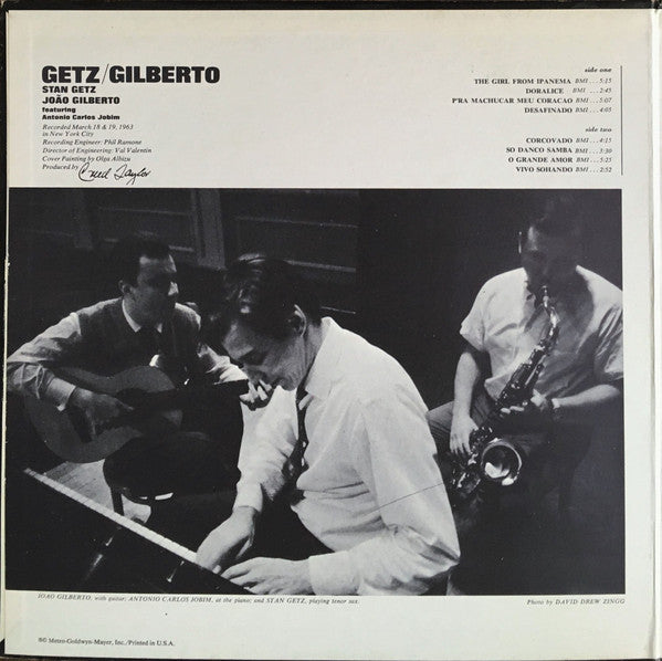 Stan Getz / João Gilberto Featuring Antonio Carlos Jobim : Getz / Gilberto (LP, Album, RP, Gat)