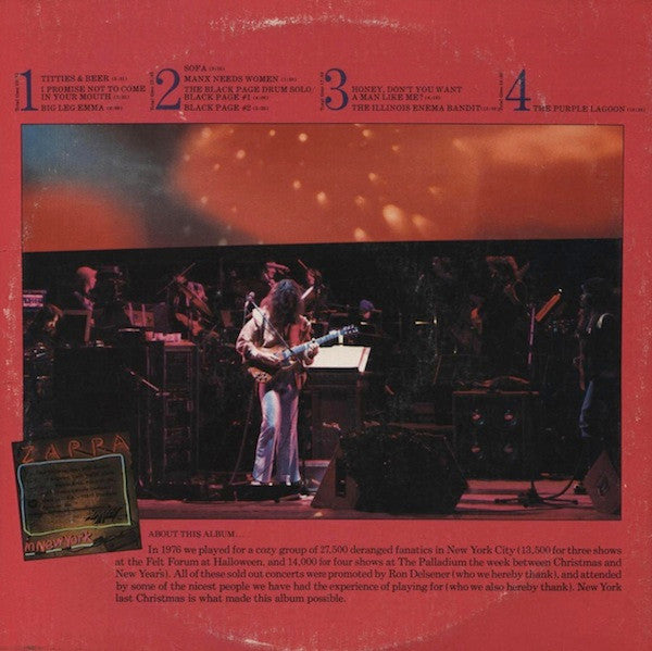 Zappa* : Zappa In New York (2xLP, Album, RE, Cen)