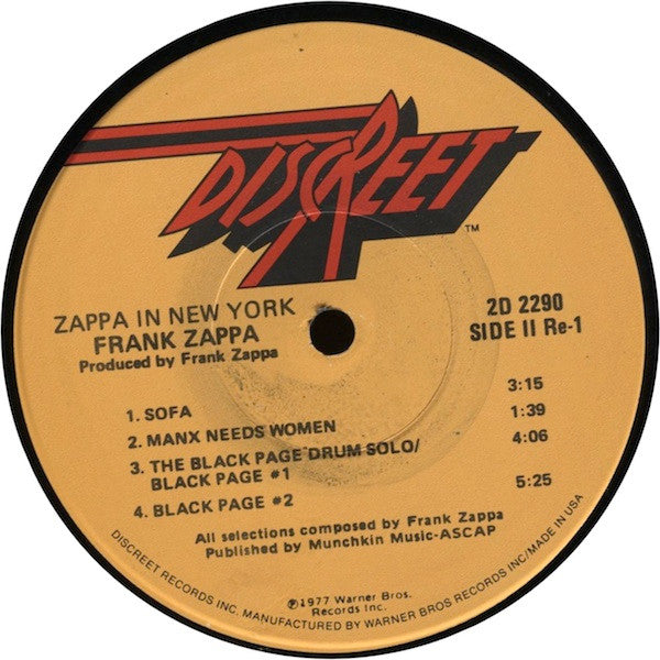 Zappa* : Zappa In New York (2xLP, Album, RE, Cen)