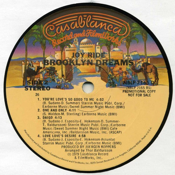 Brooklyn Dreams : Joy Ride (LP, Album, Promo)